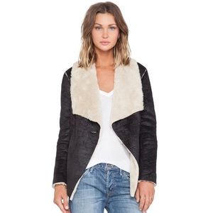 BB Dakota Faux Shearling Navy Jacket